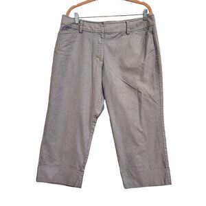 Liz Claiborne Light Blue & White Audra Cuff Capri Pants Size 14